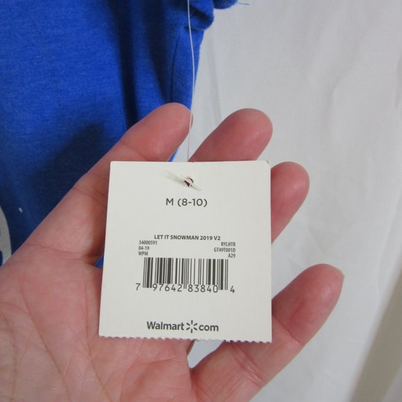 Holiday Time Let it Snow Snowman Blue Short Sleeve T Shirt Joy Cheer Size Medium - Picture 5 of 6